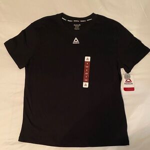 Reebok Womens Black Short Sleeve Logo Tee
